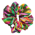 Jedwabna malowana Scrunchie TROPIKALNA TANZANIA XL