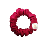 CZERWONA jedwabna scrunchie mini 