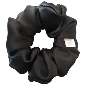 CZARNA jedwabna scrunchie maxi 