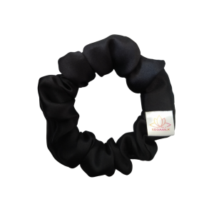 CZARNA jedwabna scrunchie mini 