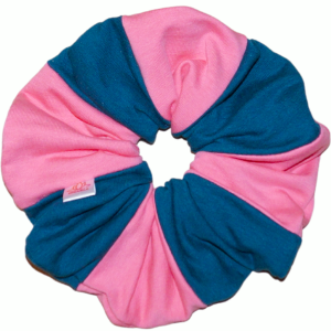 SZMARAGDOWY-RÓŻ bawełniana scrunchie XL