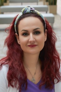 FIOLETOWA ŁĄKA opaska do włosów z węzłem