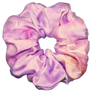 Jedwabna malowana Scrunchie XL FANTAZJA RÓŻOWA II