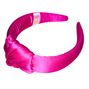 Jedwabna opaska z węzłem 4cm MAGENTA
